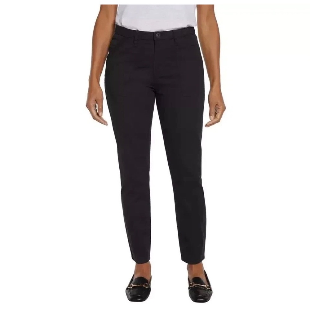 NWOT Banana Republic Womens 6 Black Utility Straight Leg Cotton Chino Pants